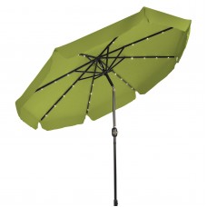 Deluxe Solar Powered LED Lighted Patio Umbrella with Decorative Edges - 9' - by Trademark Innovations (Tan)   567022903